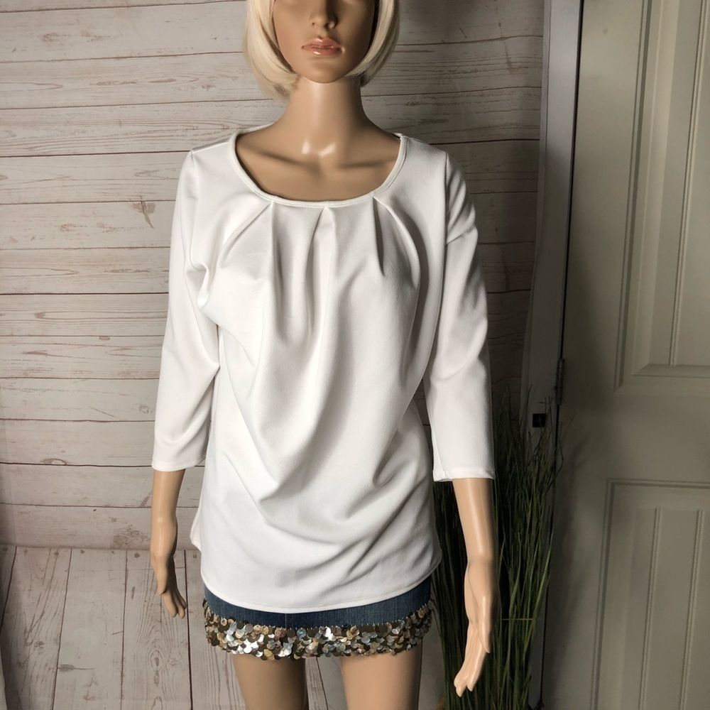 Piphany 3/4 sleeve blouse white szS